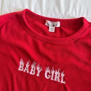 Red 'Baby Girl' Graphic Tee